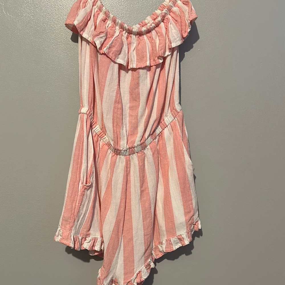 Billabong Striped Pink and White sleeveless Romper size XS